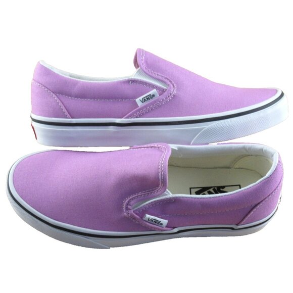 Vans Women's Classic Slip On Orchid Purple True White Canvas Shoes Sizes NIB - Picture 6 of 7